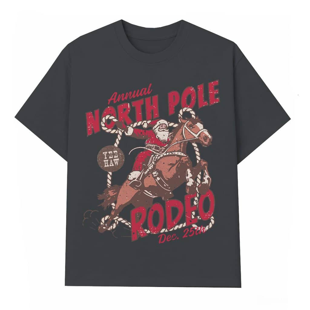 Vintage Cowboy Santa T-shirt – Christmas Gift Western Rodeo