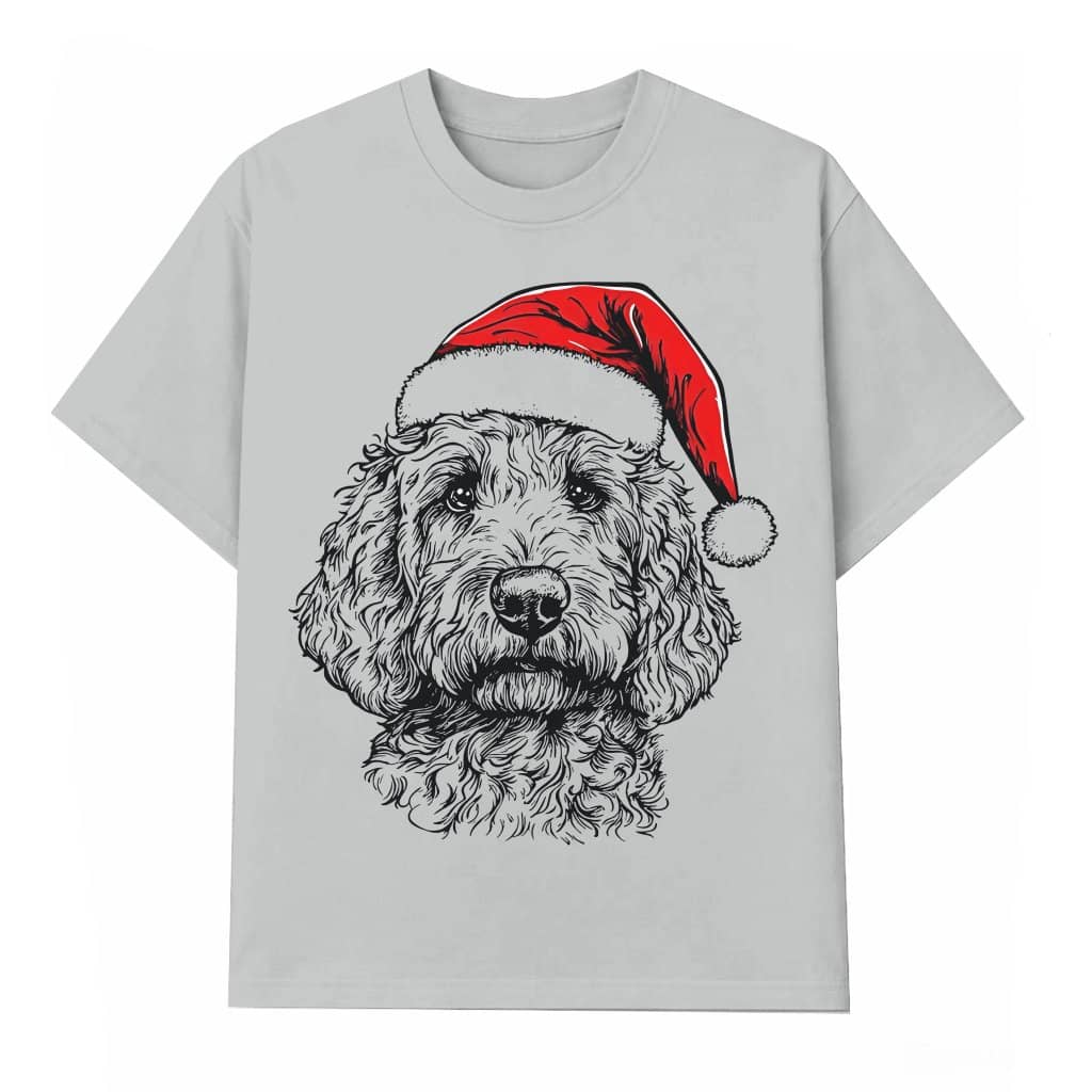 Cute Santa Goldendoodle T-shirt – Christmas Gift for Dog Lovers
