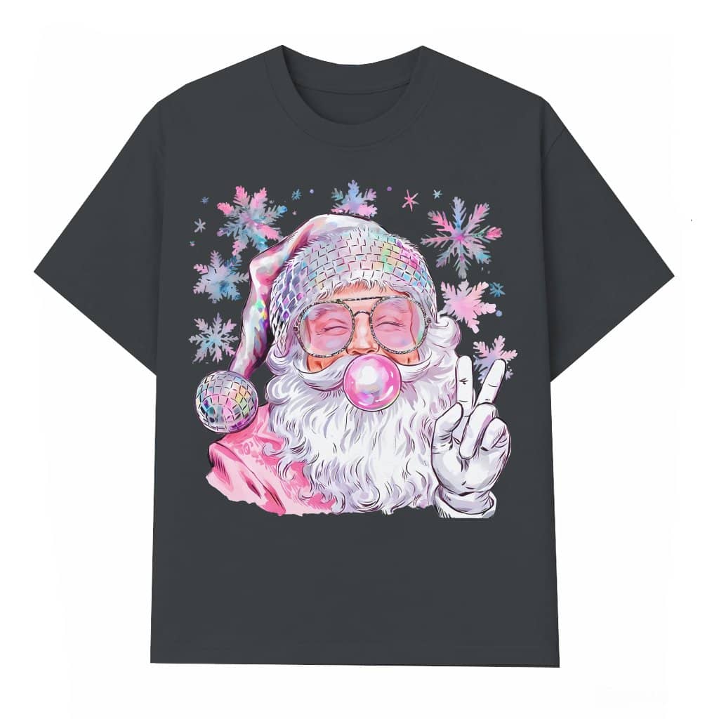 Iridescent Santa T-shirt – Christmas Gift Festive