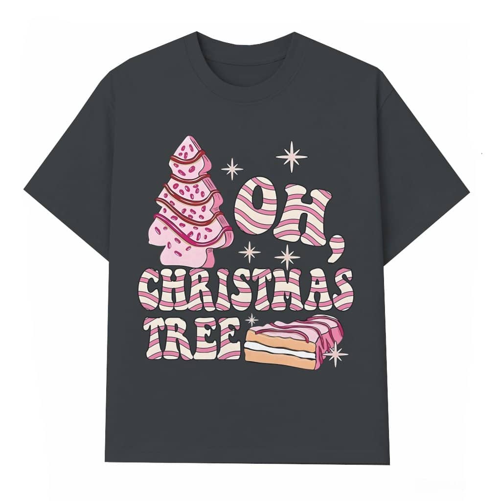 Christmas Tree Letter T-shirt – Christmas Holiday Gift for Women Cute Festive