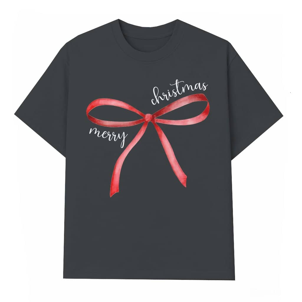 Coquette Red Bow T-shirt – Christmas Gift for Women Trendy Cute