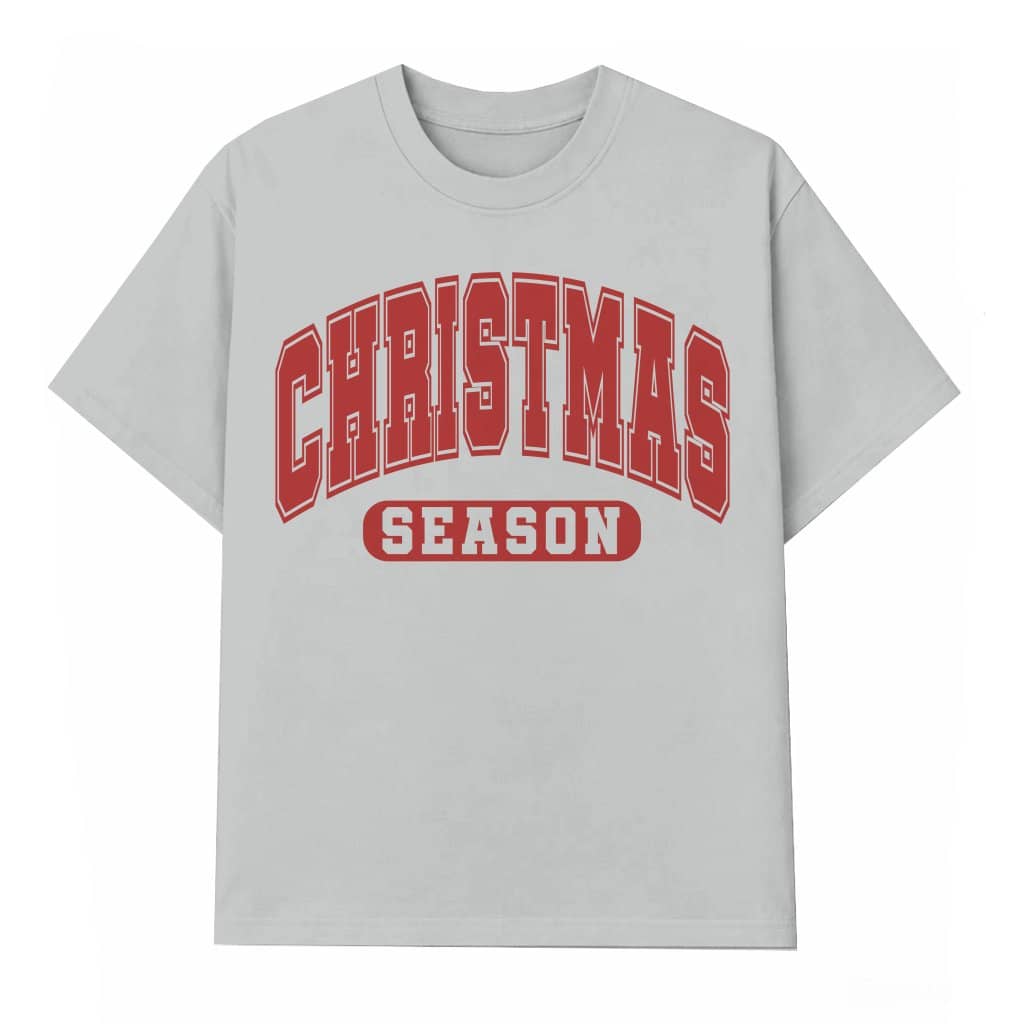 Christmas Letter Print T-shirt – Christmas Gift for Women Trendy Casual