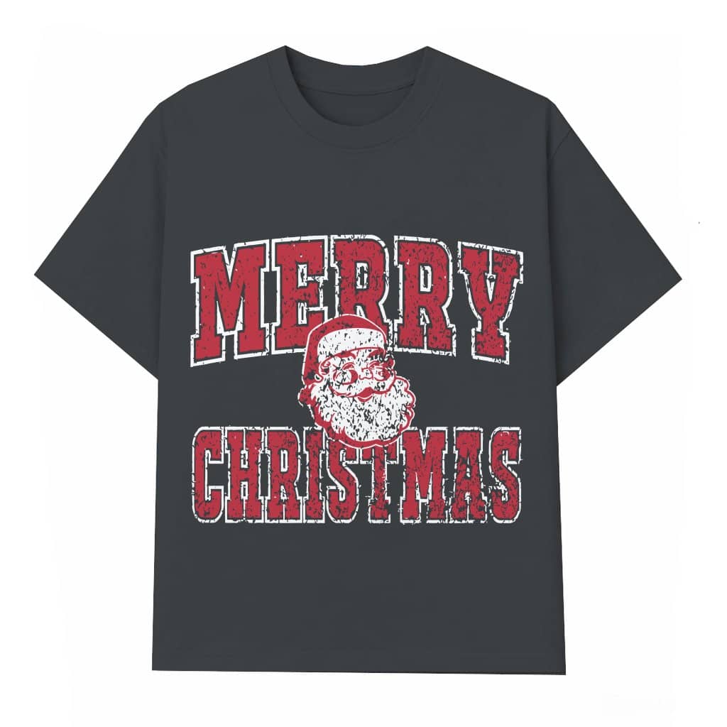 Merry Christmas Santa Retro T-shirt – Christmas Gift for Women