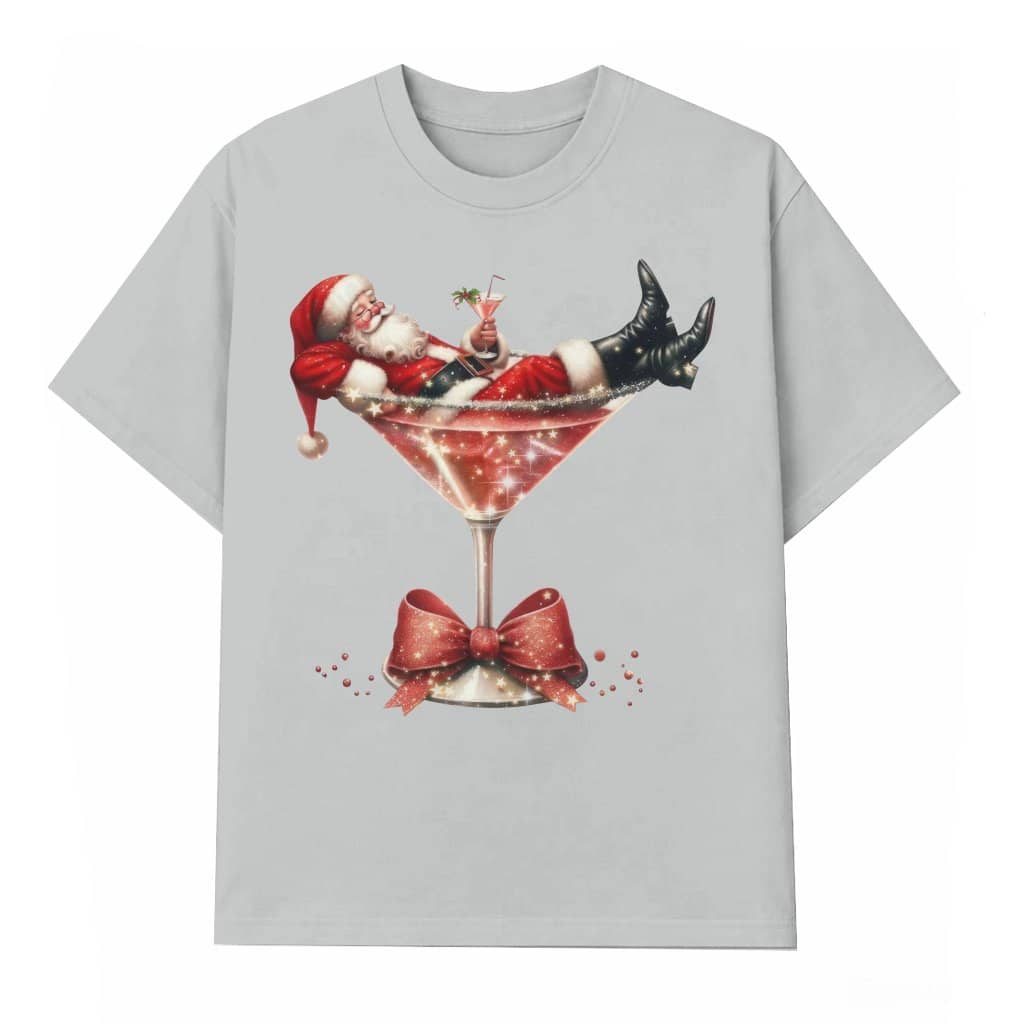 Funny Santa's Hot Mess Martini T-shirt – Christmas Cocktail Gift