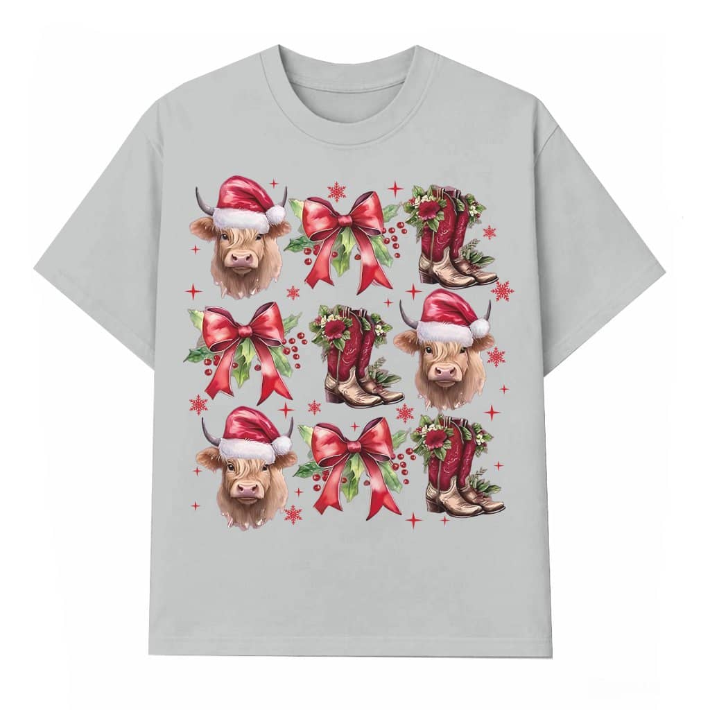 Cute Christmas Cow T-shirt – Christmas Gift Funny
