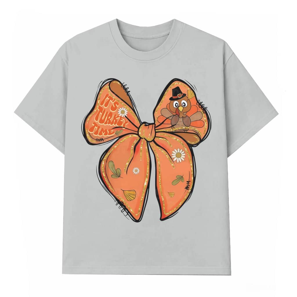 Coquette Turkey Bow T-shirt – Thanksgiving Gift for Men Women Trendy