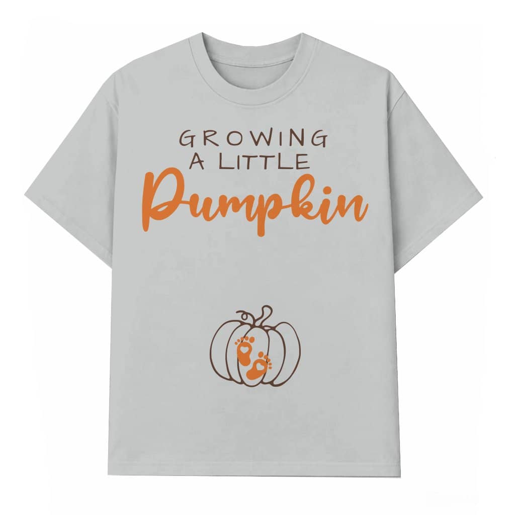 Growing A Little Pumpkin T-shirt – Thanksgiving Fall Gift for Expecting Mom Cute
