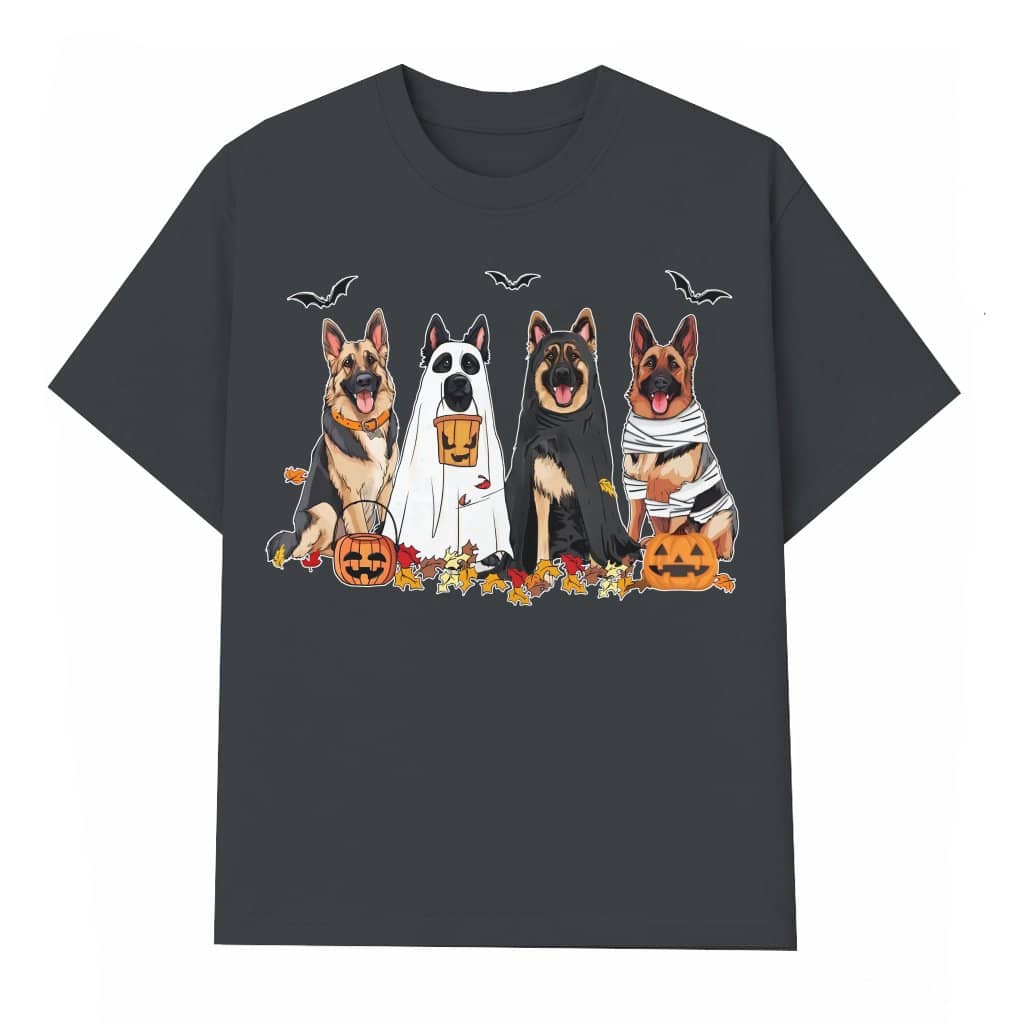 German Shepherd Ghost Dog T-shirt – Halloween Gift for Dog Lovers Spooky Cute