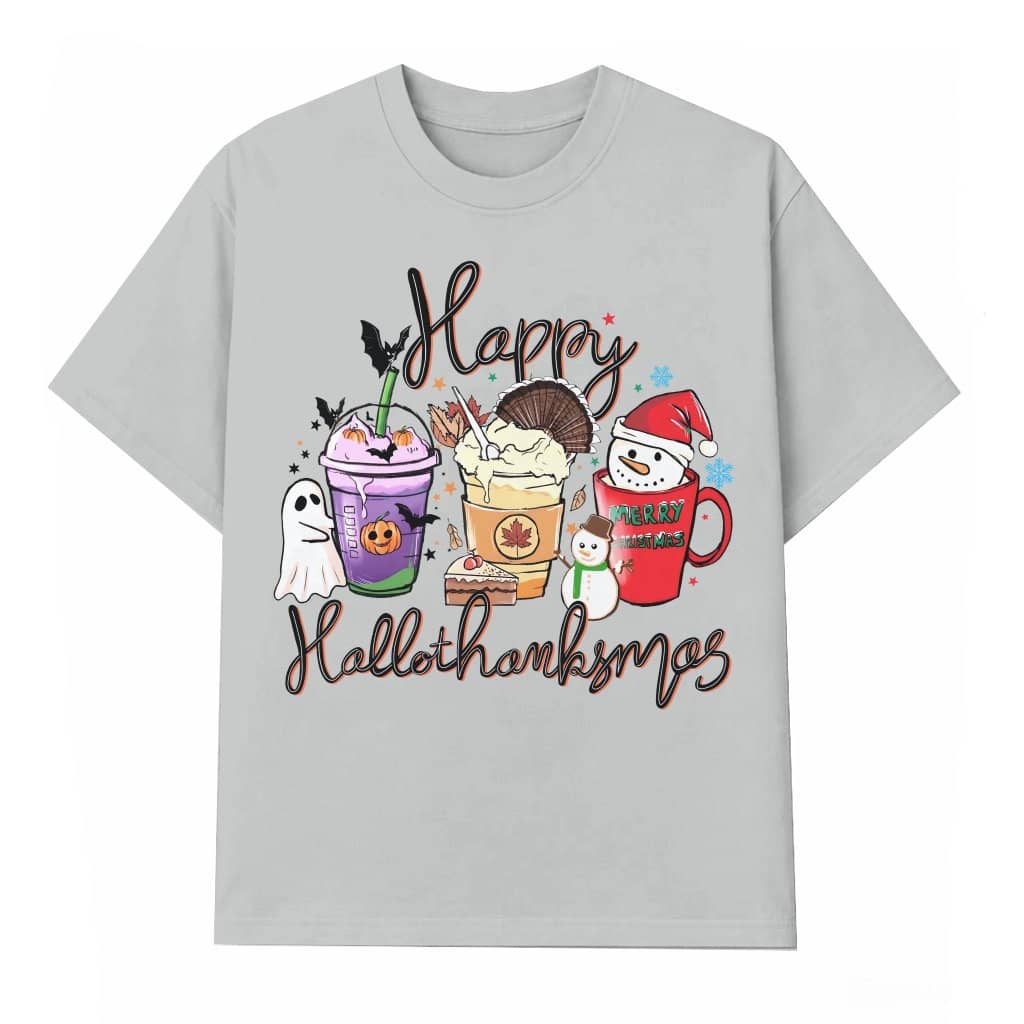 Happy Hallothanksmas T-shirt – Holiday Gift Funny