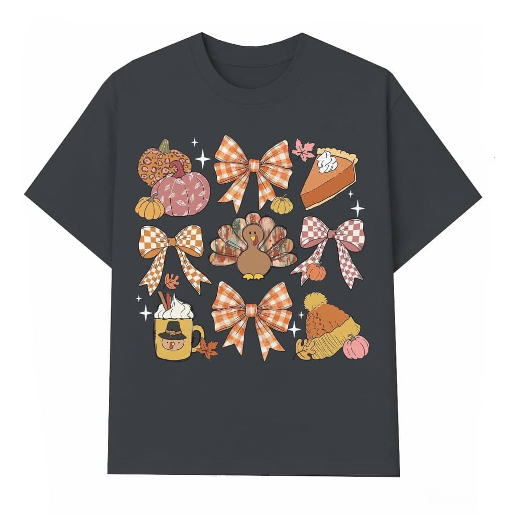 Retro Cute Fall T-shirt – Thanksgiving Gift for Women Vintage