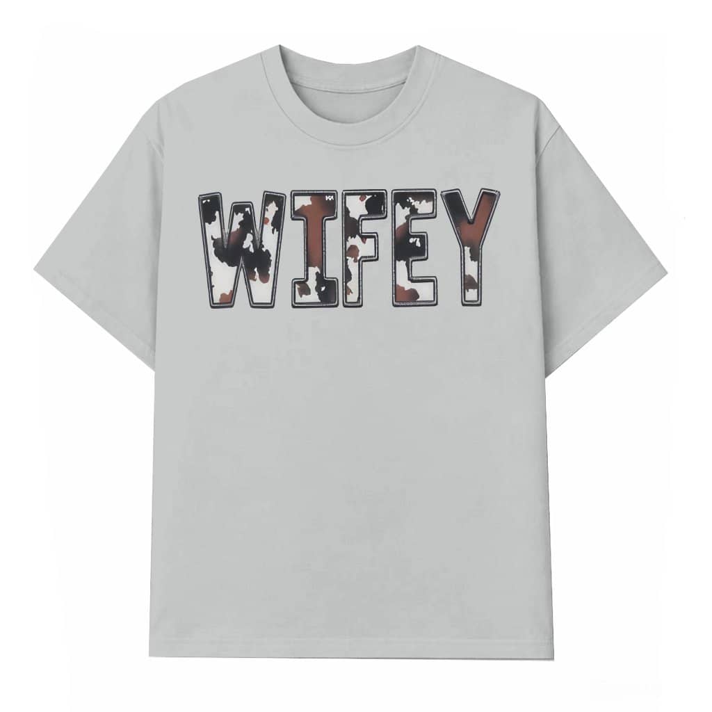 Western Wifey Cow Print T-shirt – Gift for Wife