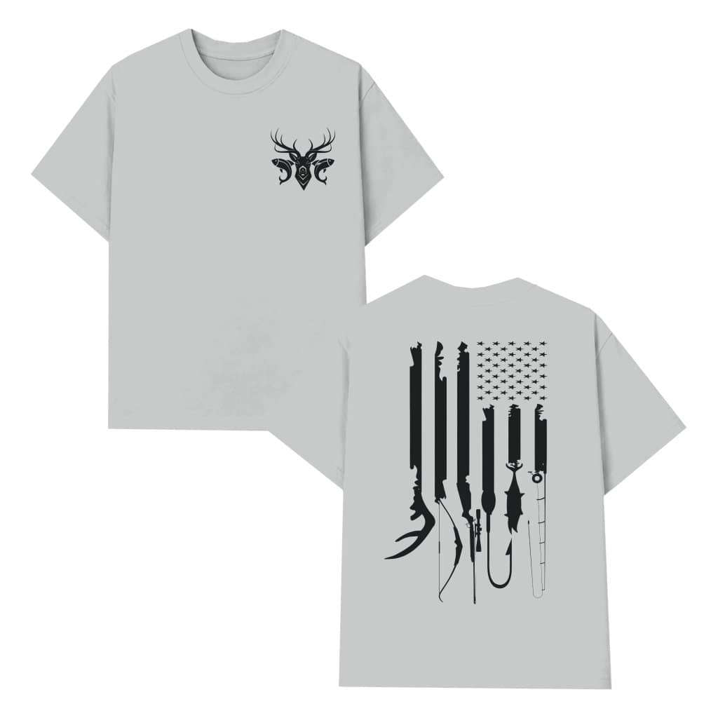 Patriotic Deer Hunter T-shirt – American Flag Hunting Gift for Hunters