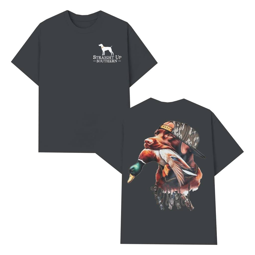 Hunting Dog Duck T-shirt – Gift for Hunters Camo Cap Graphic