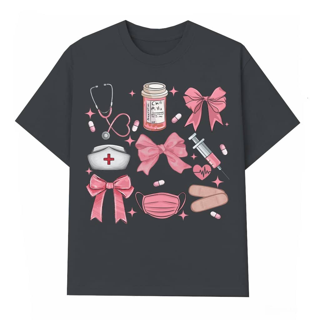 Nurse Coquette Bow T-shirt – Gift for Nurse Pink Bow