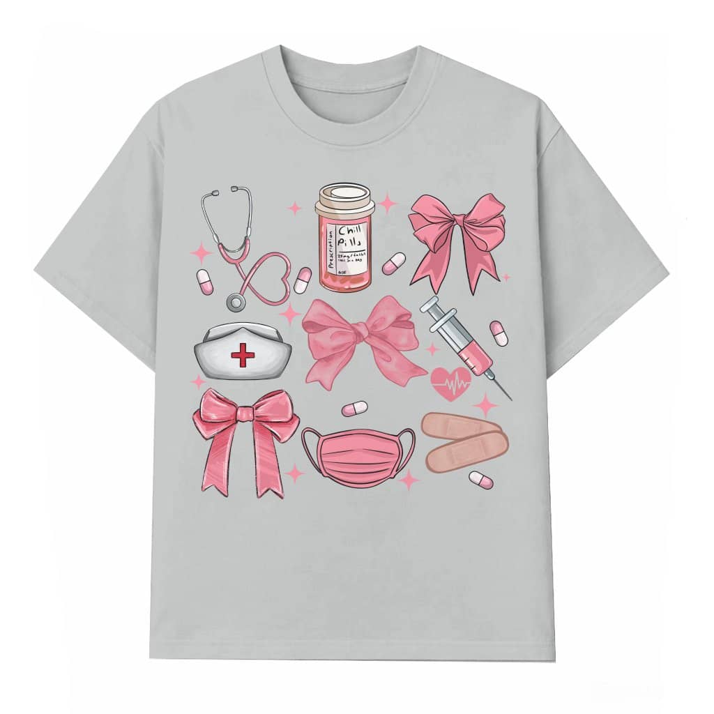 Coquette Bow T-Shirt – Nurses Week Gift for Nurse Retro RN