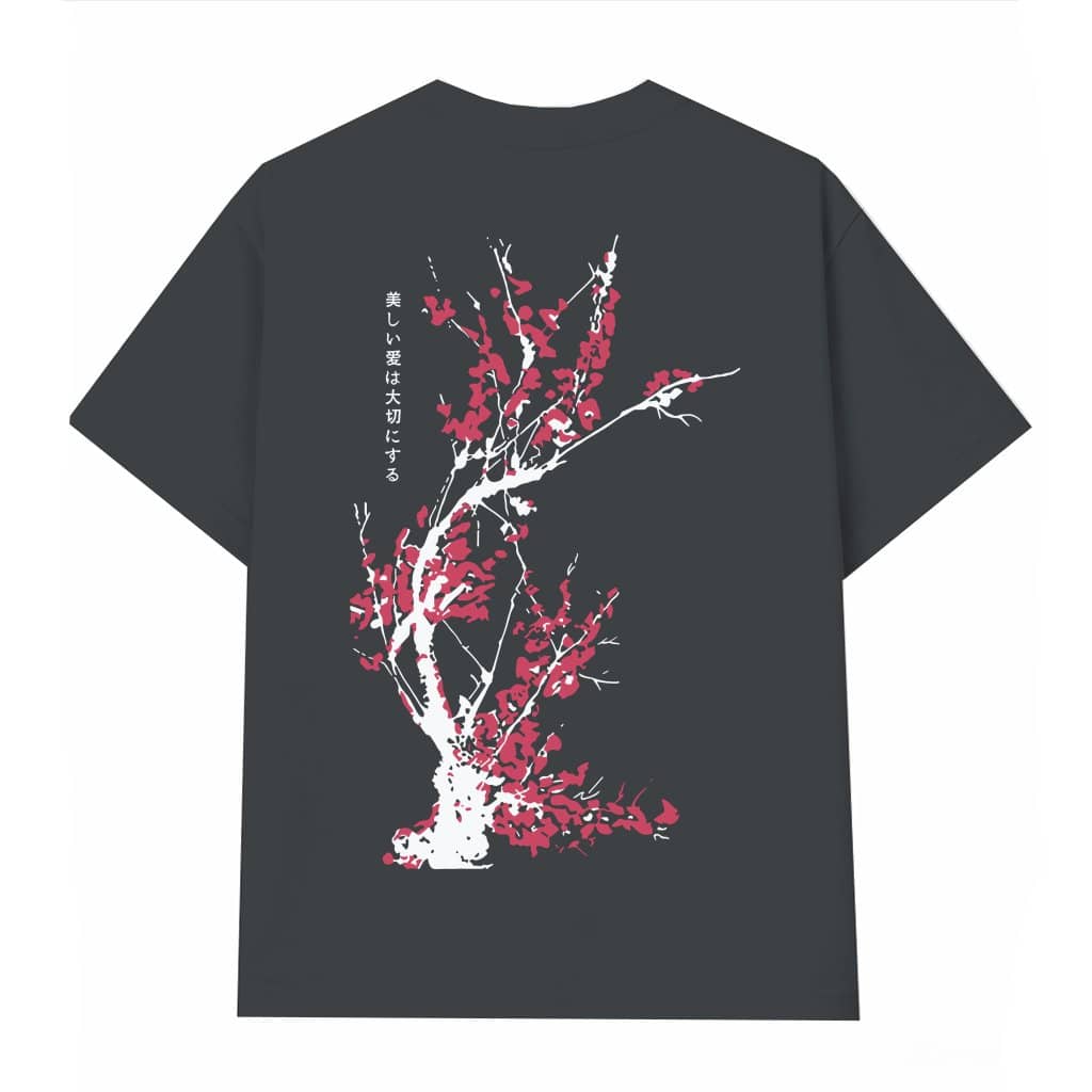 Floral Print T-shirt – Gift for Men Streetwear Drop Shoulder Stylish