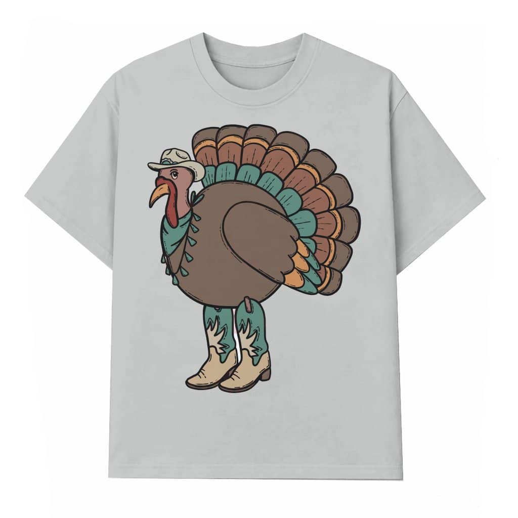 Western Thanksgiving Turkey T-shirt – Thanksgiving Gift Cowboy Style