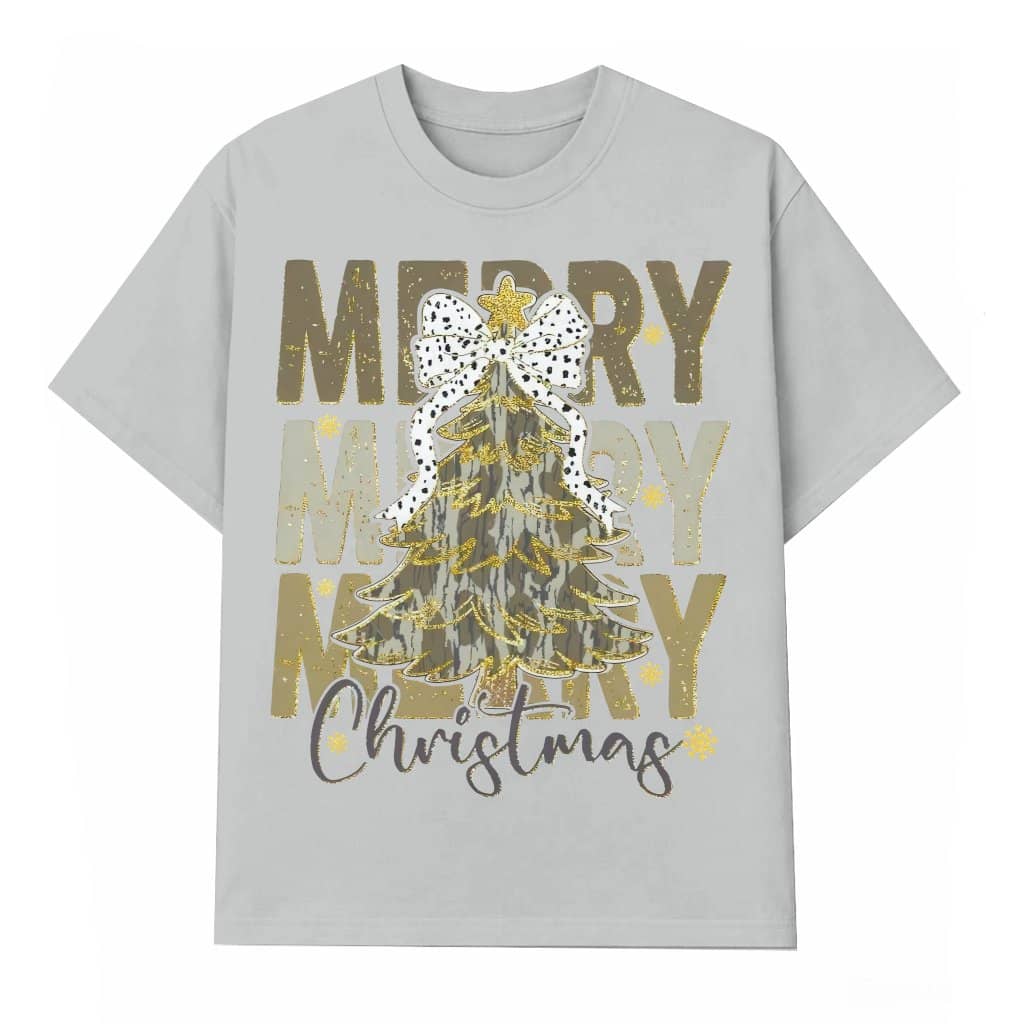 Coquette Hunting Camo Christmas Tree T-shirt – Christmas Gift Retro Vintage