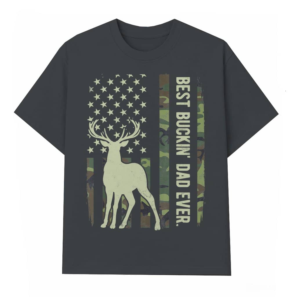 Best Buckin Dad Ever T-shirt – Father's Day Gift for Dad Funny Camo Hunting
