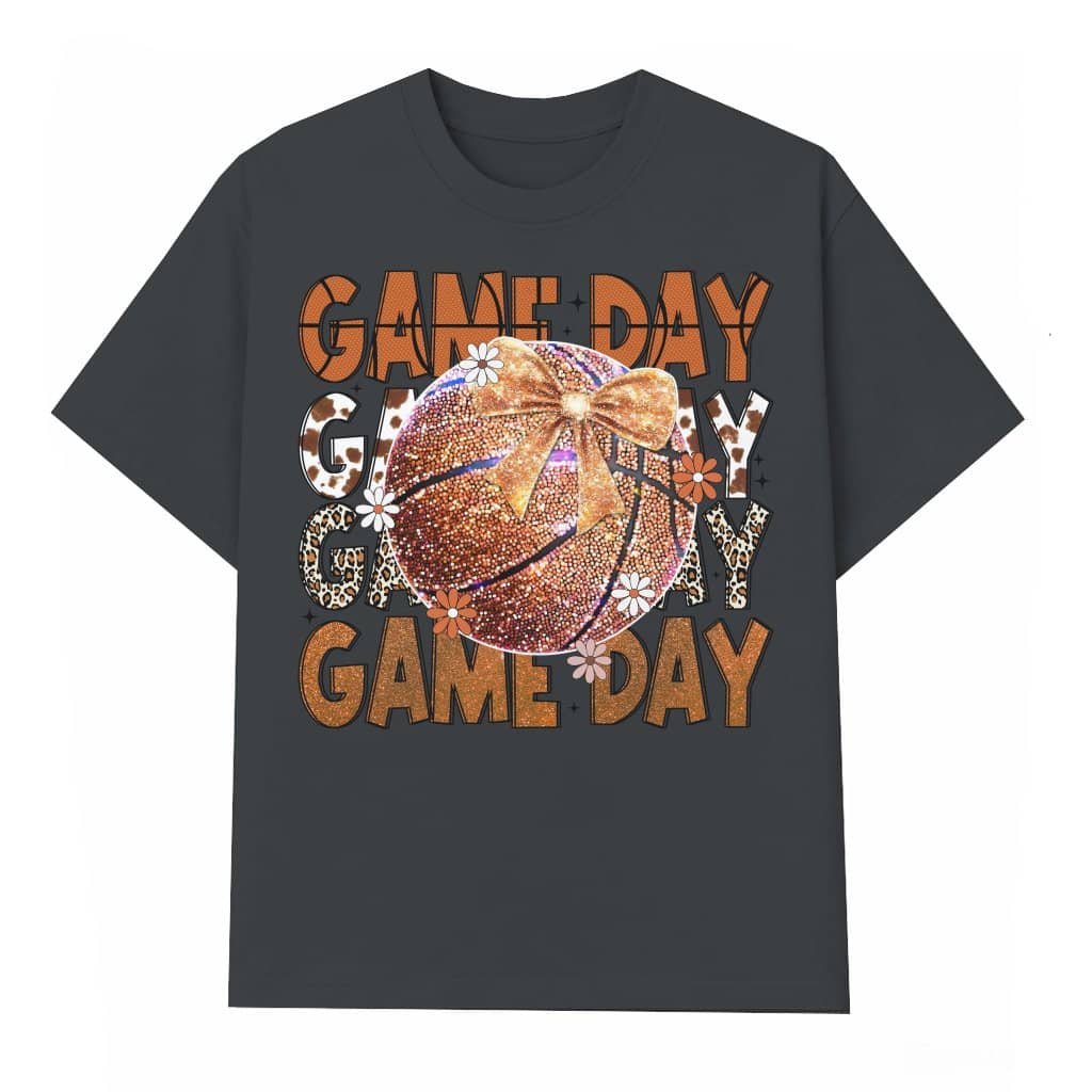 Coquette Basketball T-shirt – Game Day Gift for Basketball Mom Retro Sports Fan