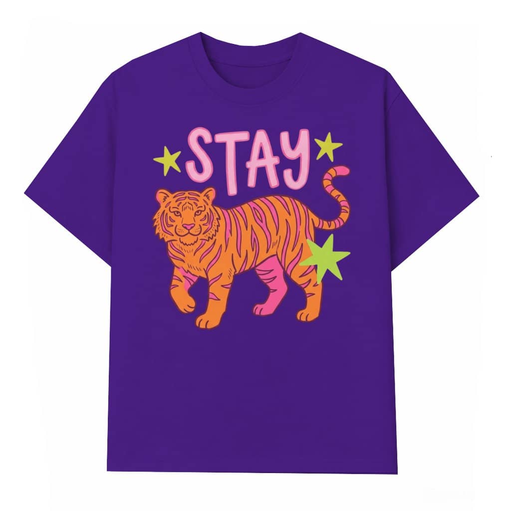 Preppy Tiger T-shirt – Gift for Her Y2K Groovy Colorful Summer Trendy