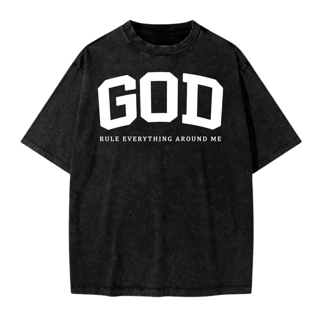 God Rules Everything Around Me Jesus Wash Tee – Christian Gift for Christians Minimalist