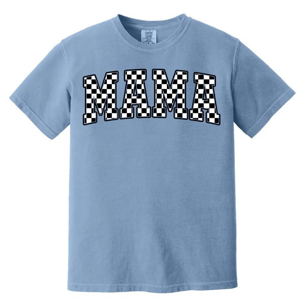Mama Checkered Comfort Colors Shirt – Funny Mother's Day Gift for Mom, Rocker Tee