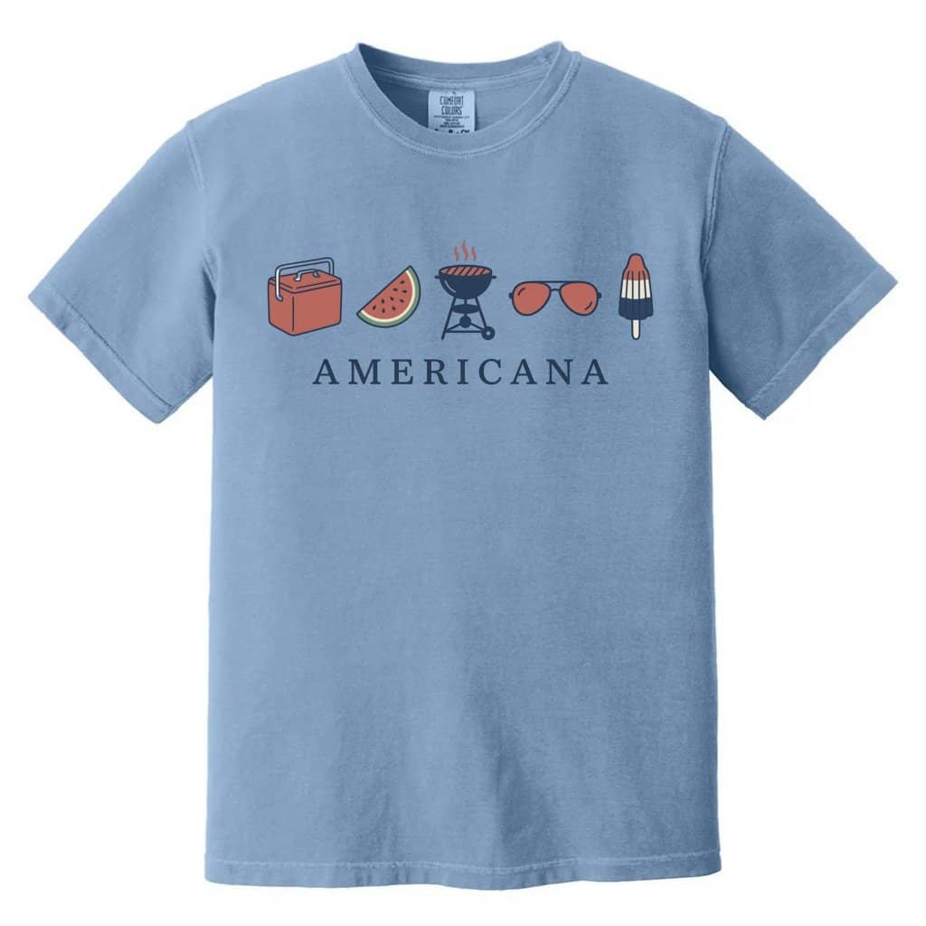 Americana Summer Comfort Colors Shirt – Patriotic 4th of July Gift for Her, Minimal Aesthetic Tee