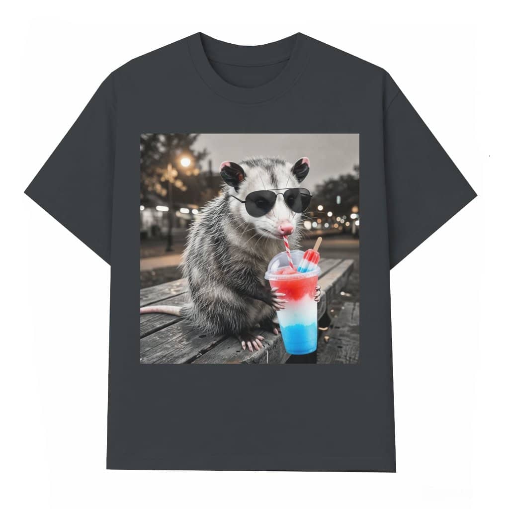 Funny Possum T-Shirt – 4th of July Gift for Patriot, Patriotic USA Night Humor Wildlife Tee