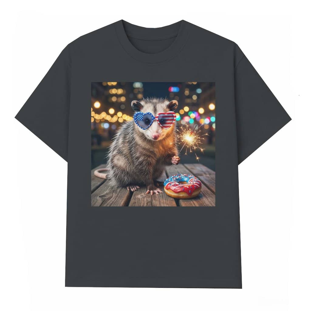 Funny Possum T-Shirt – 4th of July Gift for Patriot, Patriotic USA Humor Tee