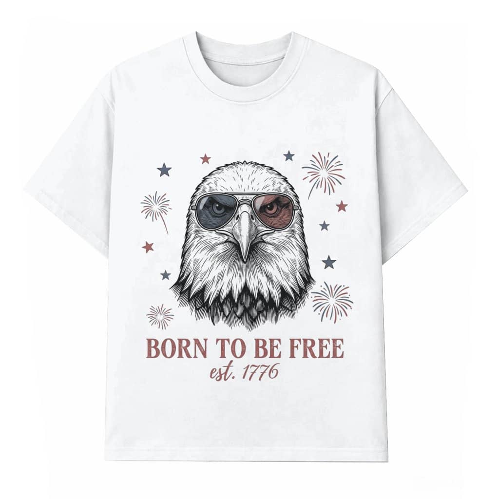 Est 1776 Bald Eagle T-Shirt – Funny 4th of July Gift for Patriot, Patriotic Eagle Tee