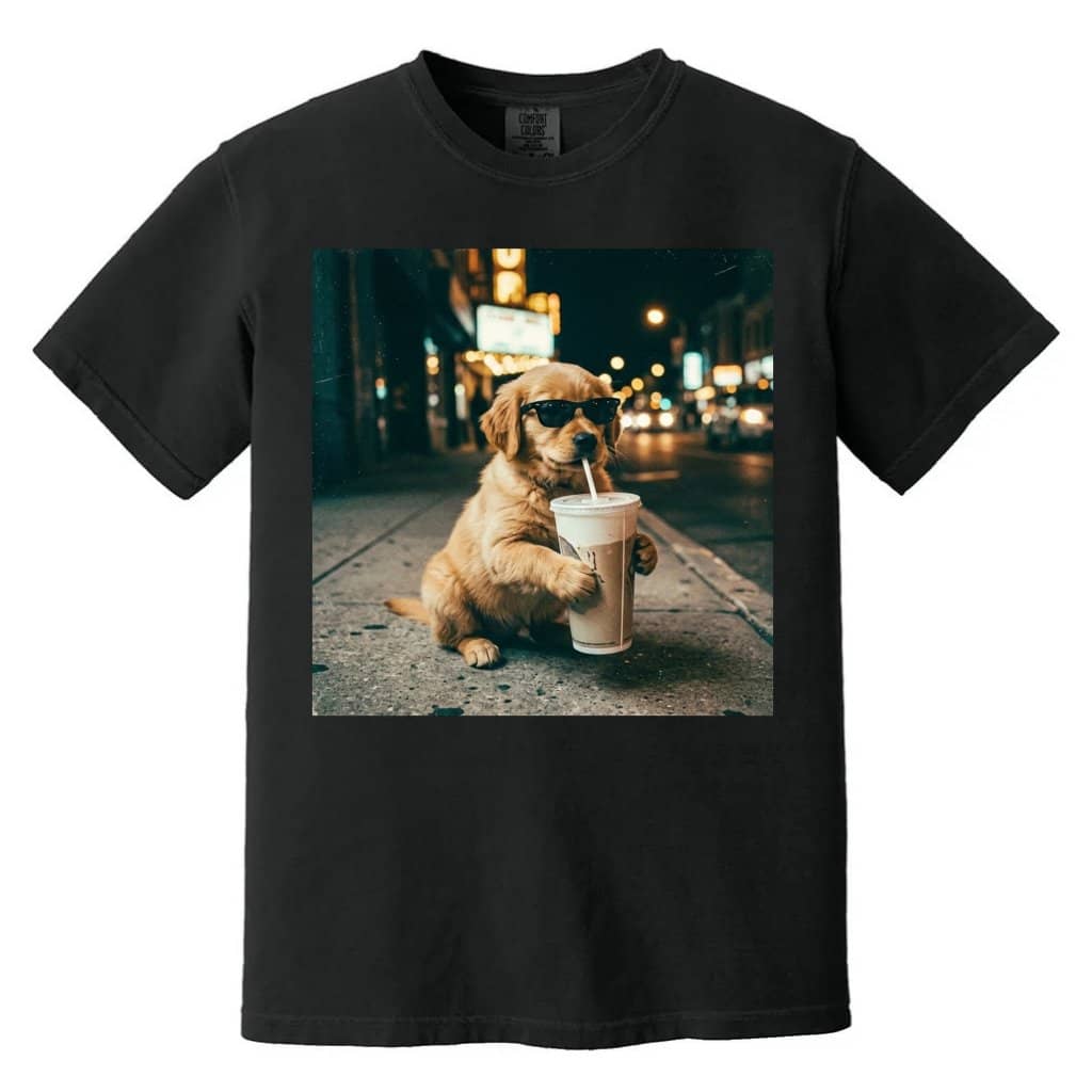 Funny Golden Retriever Iced Coffee Comfort Colors Shirt – Gift for Dog Mom, Cute Dog Lover Tee