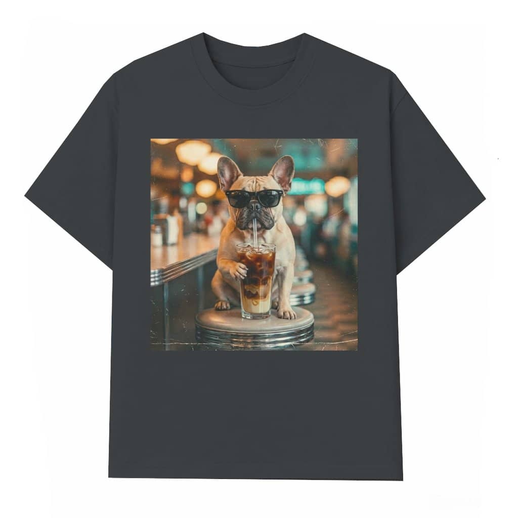 Funny French Bulldog Coffee T-Shirt – Gift for Dog Mom, Cute Dog Lover Tee