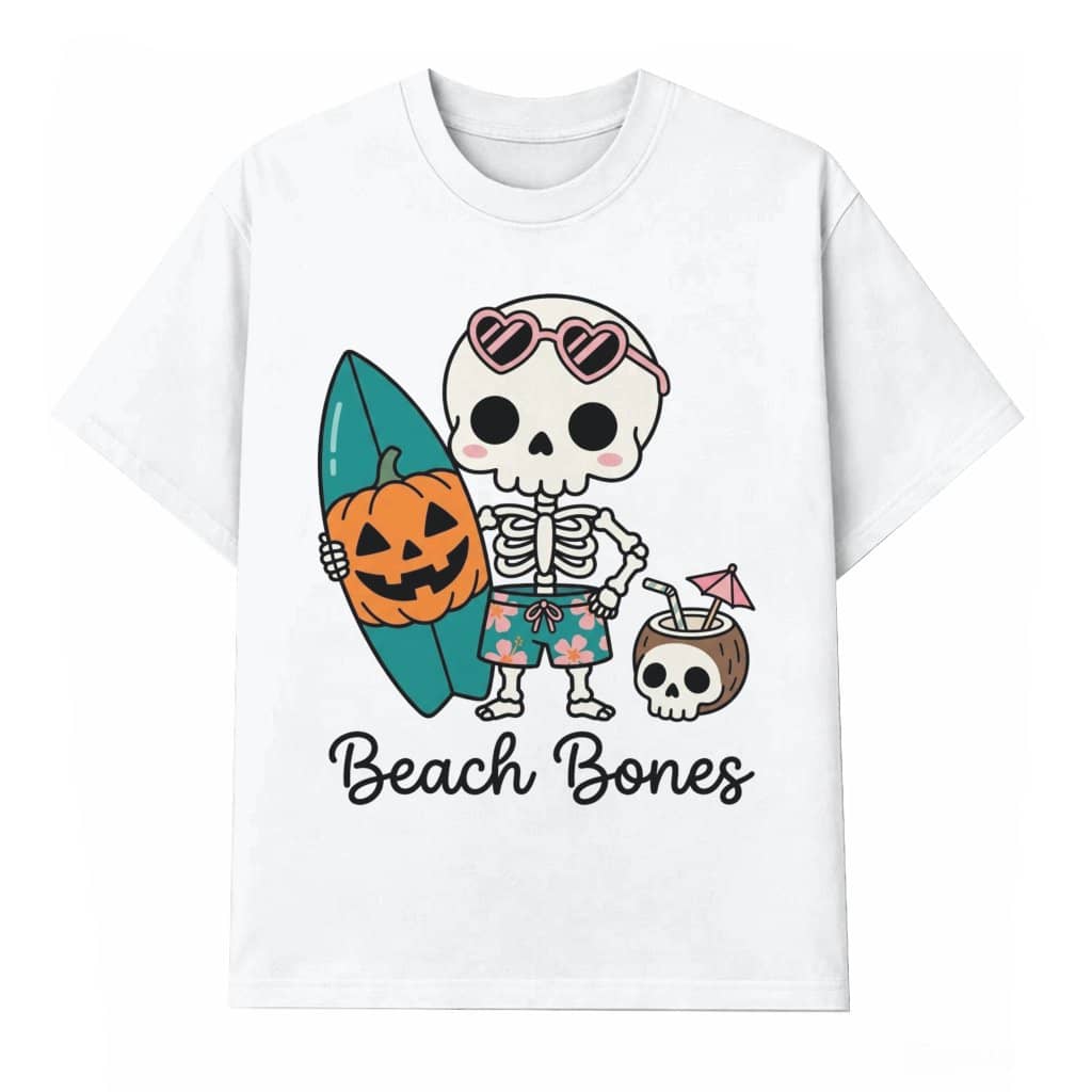 Beach Bones Skeleton Shirt – Funny Summerween Gift for Her, Summer Tee