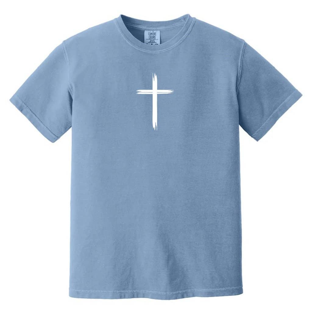 Christian Cross Comfort Colors Shirt – Faith Gift for Christians, Minimalist Religious Graphic Tee