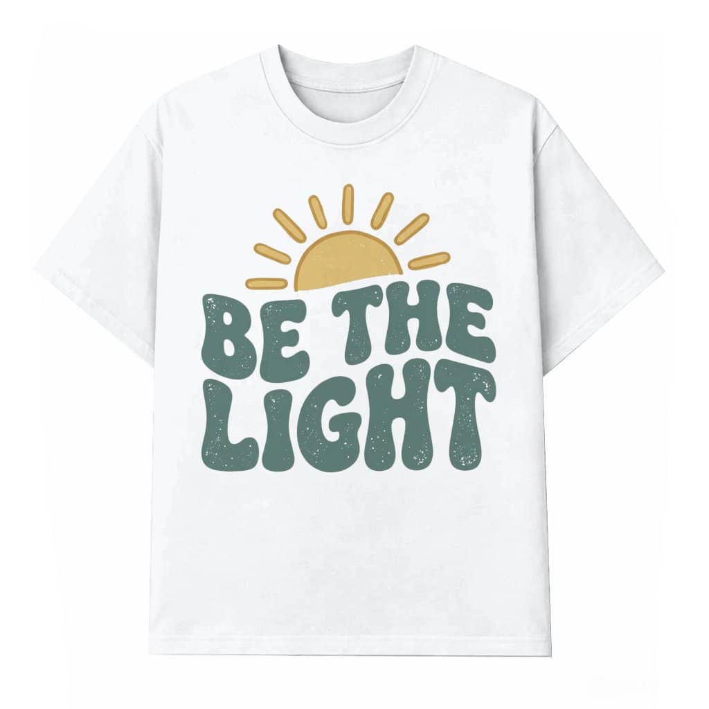 Be the Light T-Shirt – Faith Gift for Christians, Christian Bible Verse Aesthetic Tee