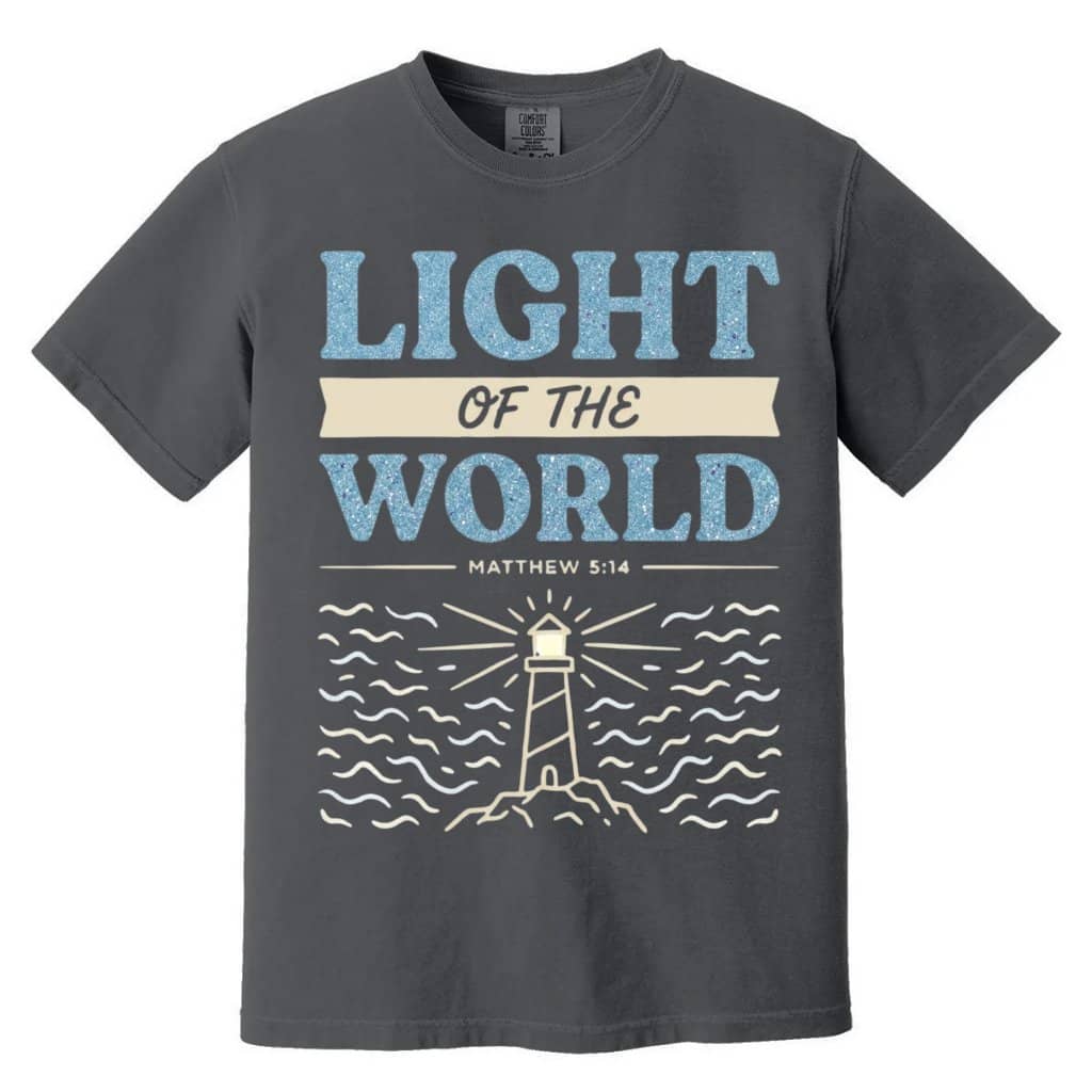 Light of the World Floral Comfort Colors Shirt – Faith Gift for Christians, Bible Verse Tee