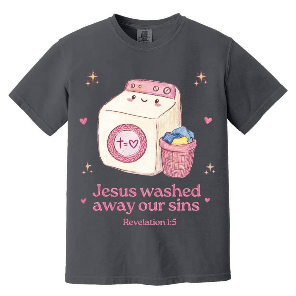 Comfort Colors Jesus Washed Away Our Sins Shirt – Faith Gift for Christians