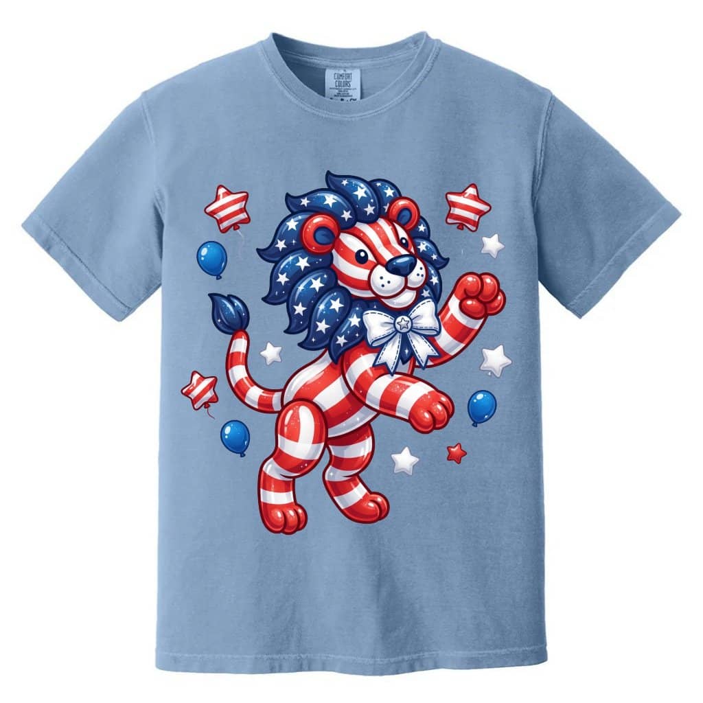 Comfort Colors Patriotic Lion Shirt – 4th of July Gift for Patriot