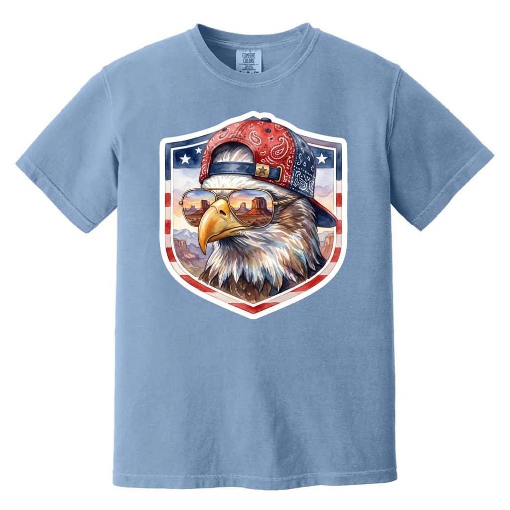 Comfort Colors Patriotic Eagle Shield Shirt – 4th of July Gift for Patriot