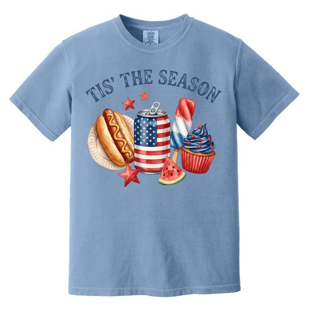 Comfort Colors Tis the Season Patriotic Shirt – 4th of July Gift for Her