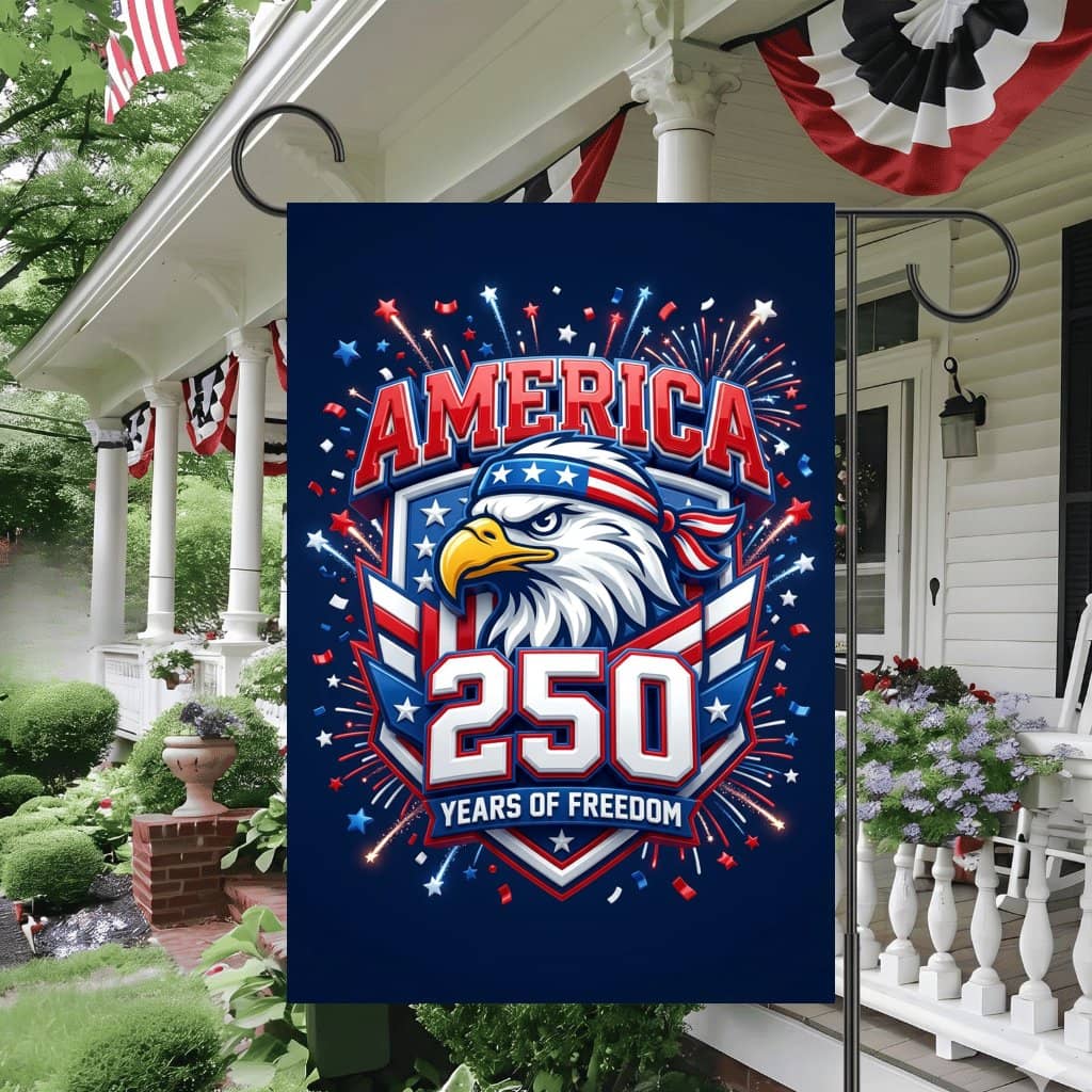 America Eagle 250 Years of Freedom Garden Flag – 1776 2026 Decor