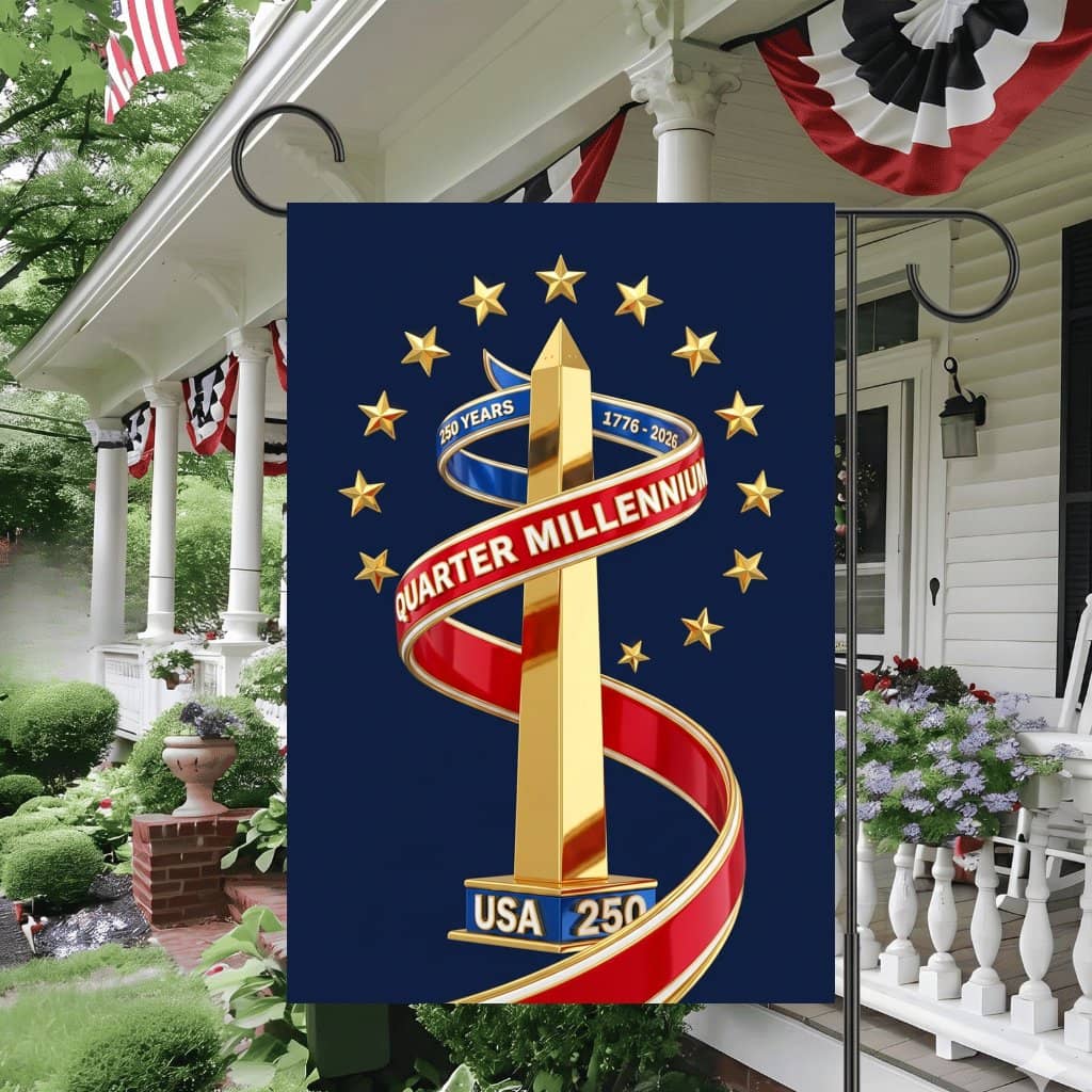 USA Quarter Millennium Garden Flag – Washington Monument Decor