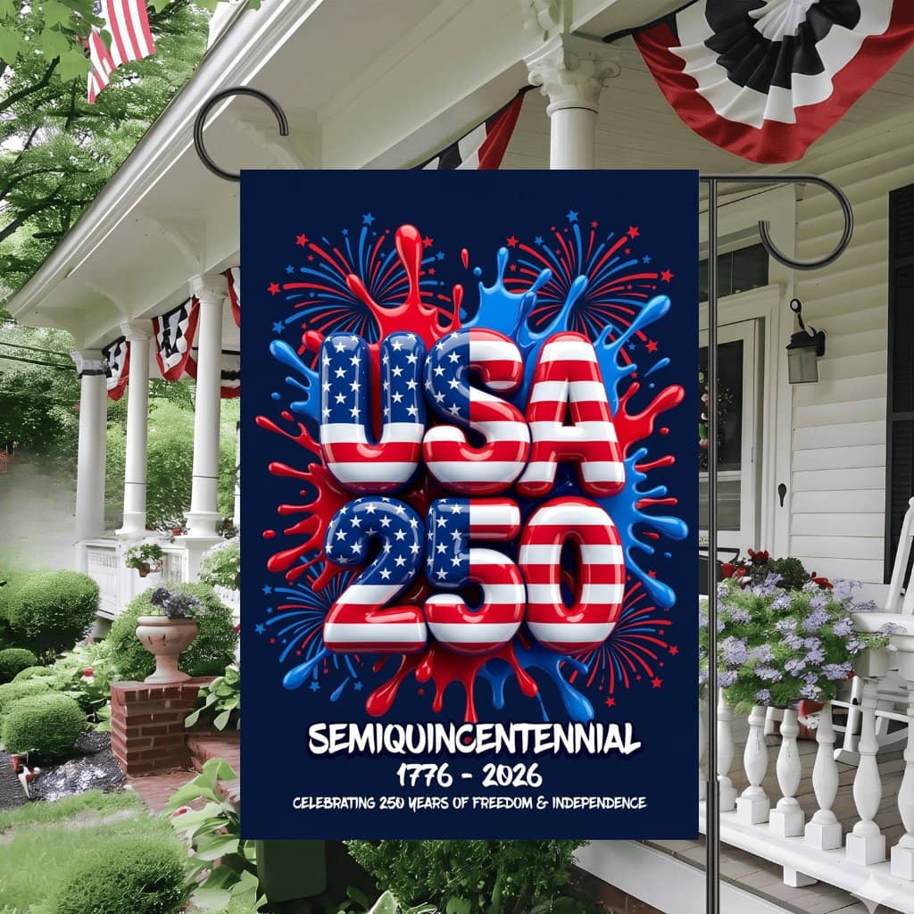USA 250 Years Anniversary Garden Flag – 1776 2026 Patriotic Decor