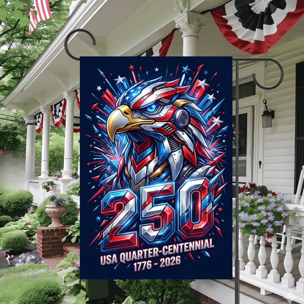 USA 250 Years Quarter Centennial Eagle Garden Flag – 1776 2026 Decor