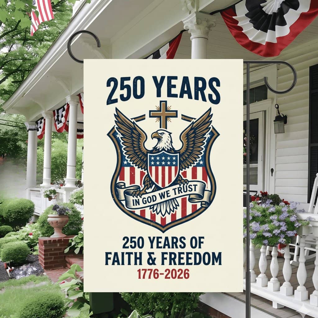 250 Years of Faith and Freedom Flag – 1776 2026 Patriotic Decor