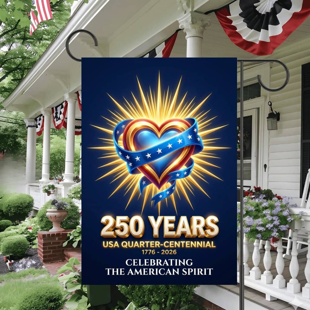 USA 250 Years American Spirit Flag – 1776 2026 Patriotic Decor