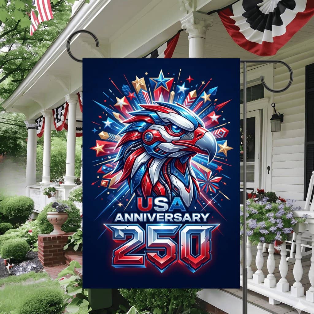 USA Eagle 250th Anniversary Flag – 1776 2026 Patriotic Fireworks Decor