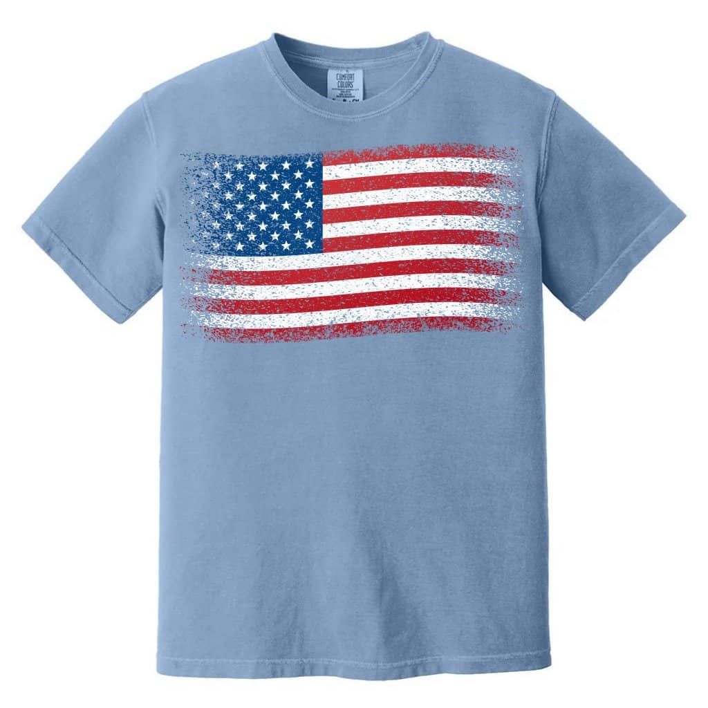 Comfort Colors Retro USA Flag Shirt – 4th of July Gift, Patriotic Tee