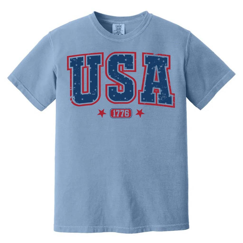 USA Comfort Colors Shirt – 4th of July Gift for Her, Vintage Americana